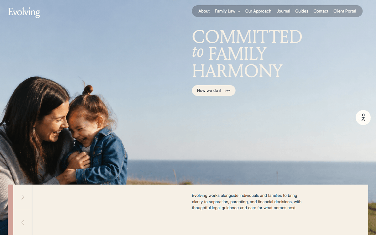 Evolving Family Law website template screenshot